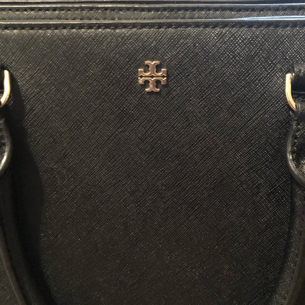 Beautiful, black genuine leather Tory Burch Tote - Picture 2 of 7